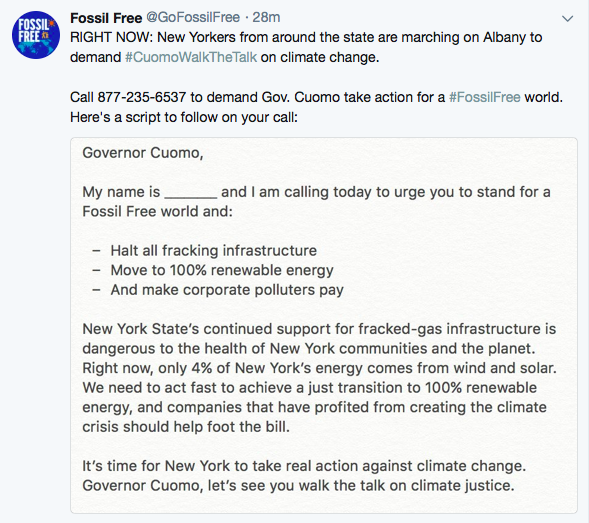Fossil Free Tweet